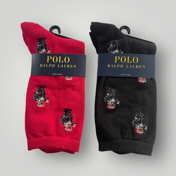 Polo Ralph Lauren Bear 2-Pack Socks - Picture 1 of 3